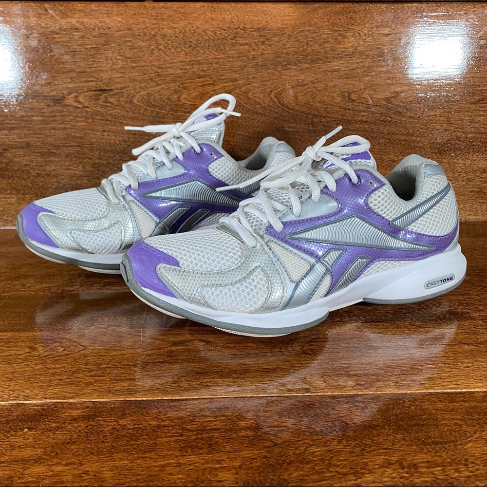 Reebok EasyTone shape up shoes white purple 7.5